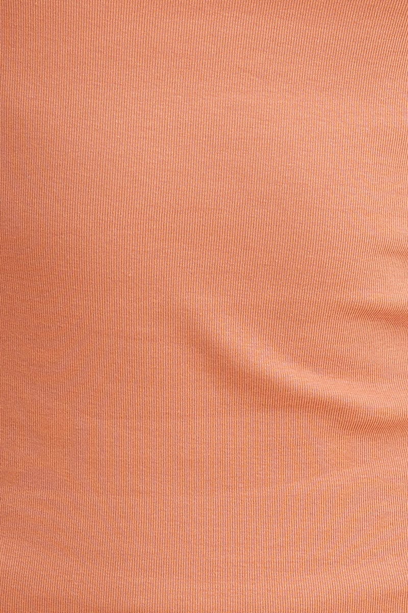 Orange Singlet Top Base Layer Sccop Neck Sleeveless