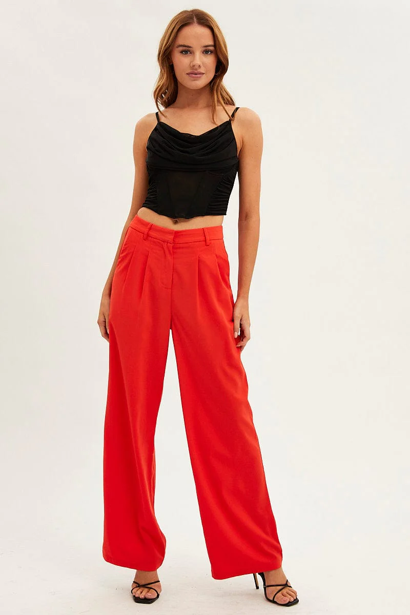 Black Corset Top Sleeveless Cowl Neck Crop Mesh