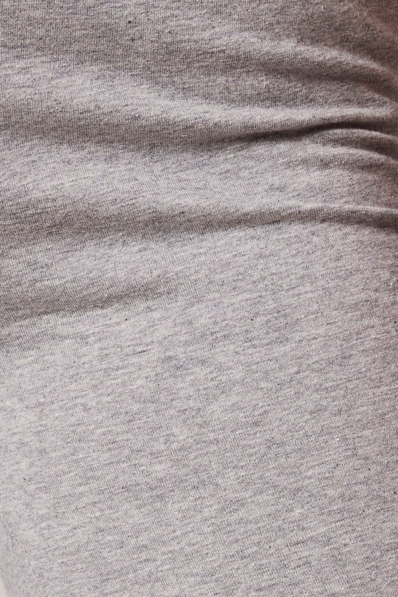 Grey Leggings Mid Rise Fold Over Waist Flared Leg