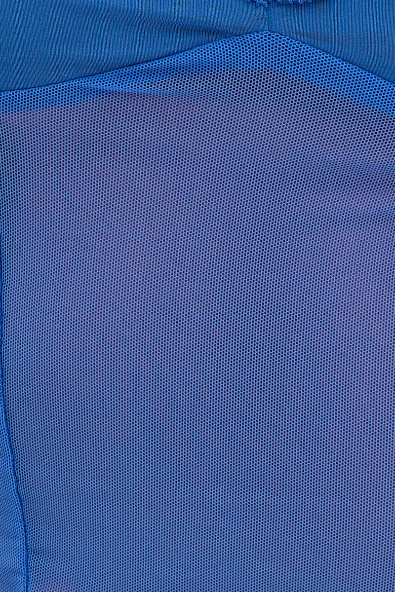 Blue Lace Trim Mesh Cami Top