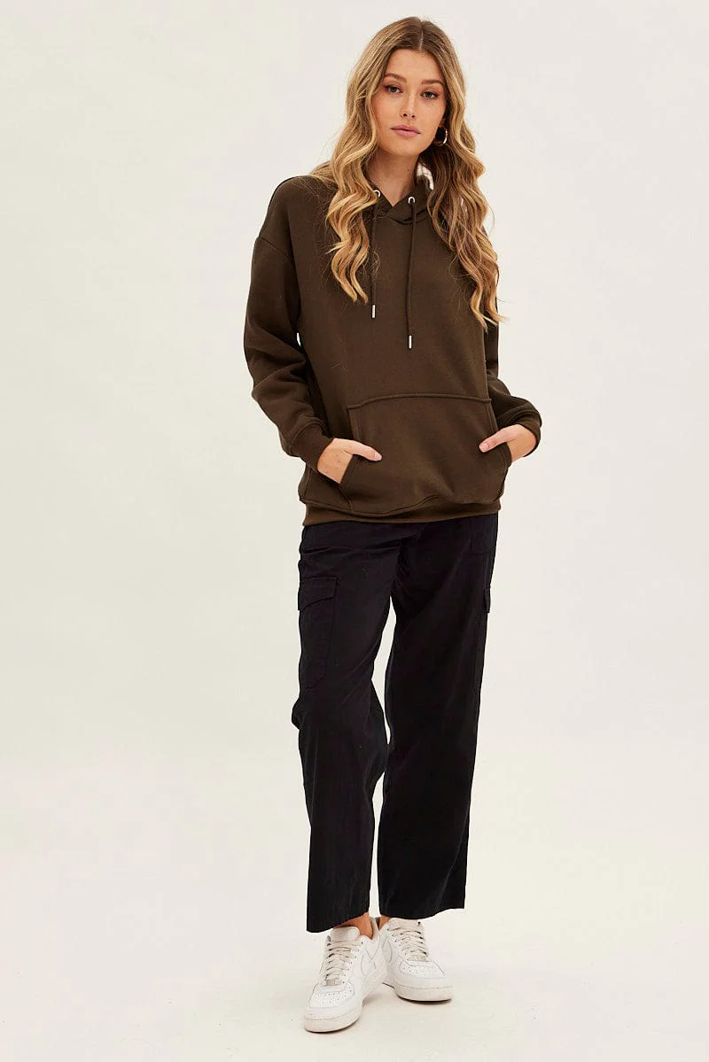 Green Fleece Hoodie Long Sleeve Cotton
