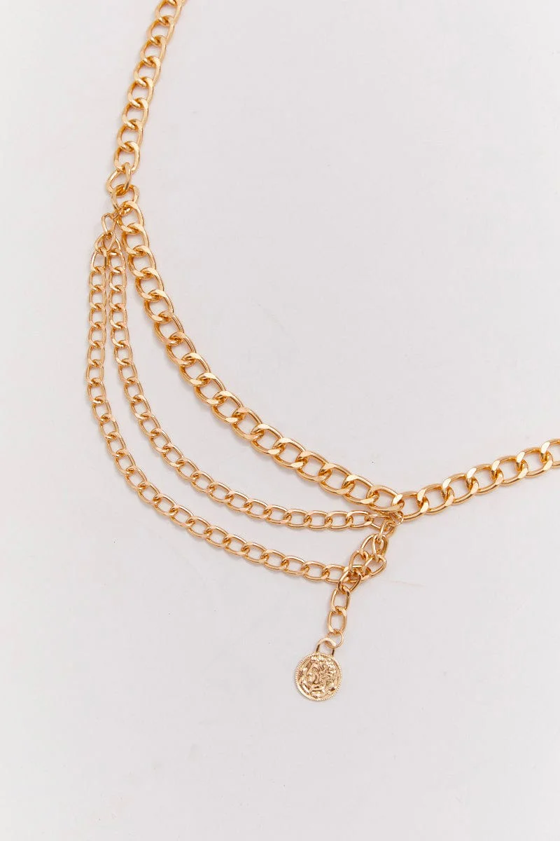 Gold Coin Decor Multilayer Waist Chain Belts