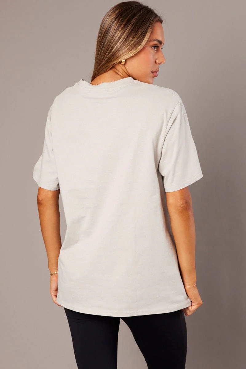 Grey Graphic Tee Short Sleeve