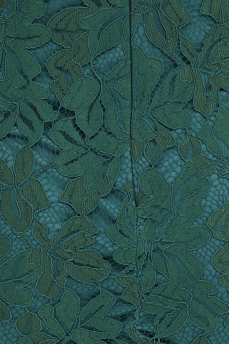 Green Bodycon Dress Sleeveless Mini V-Neck Lace