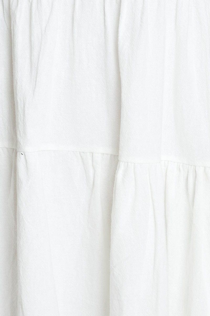 White Mini Dress Sleeveless Square Neck