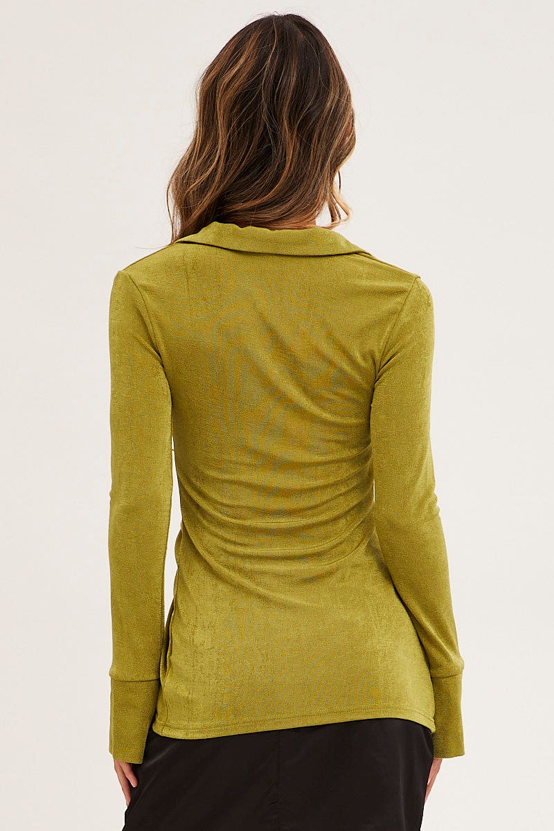 Green Slinky Jersey Long Sleeve Top