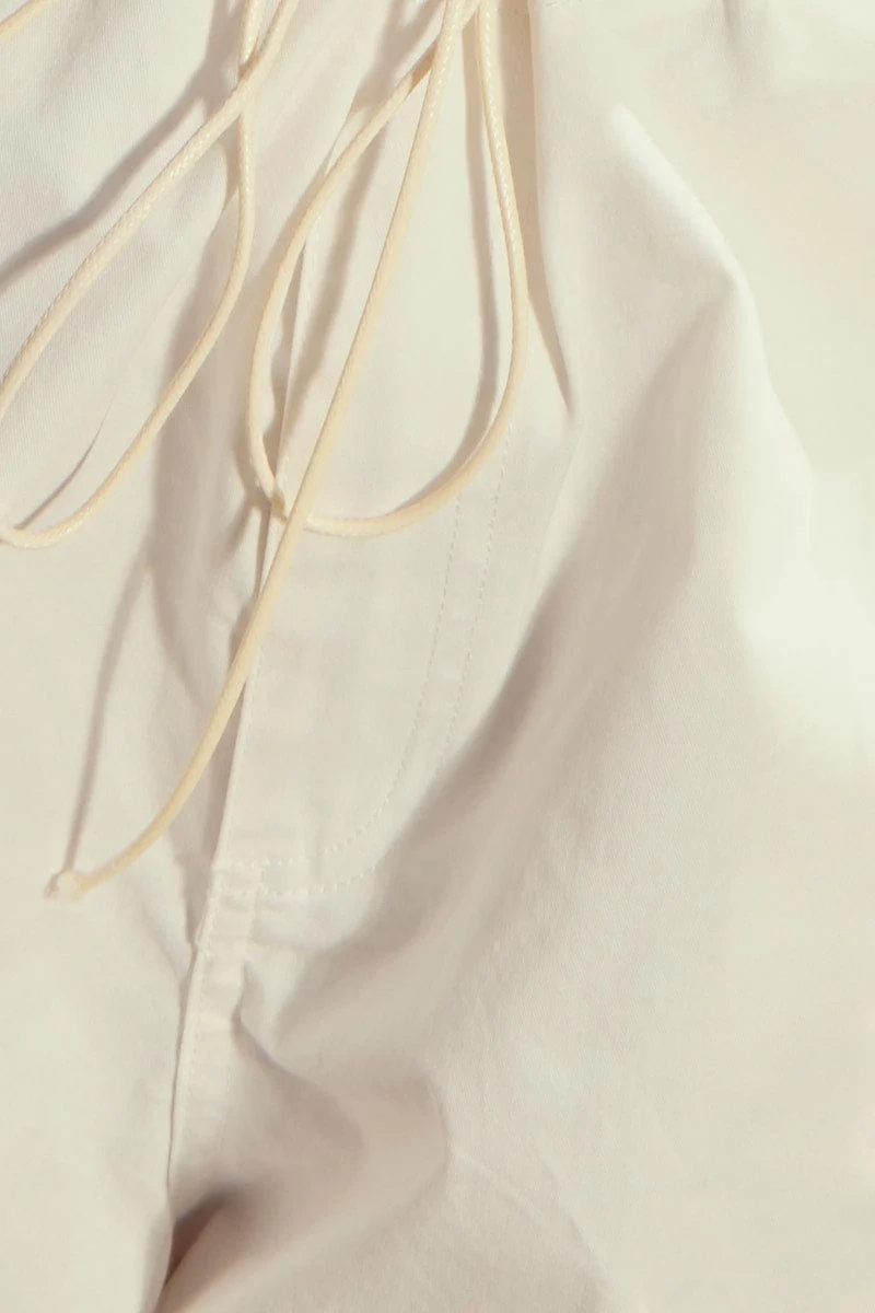 White Cargo Pants Low Rise