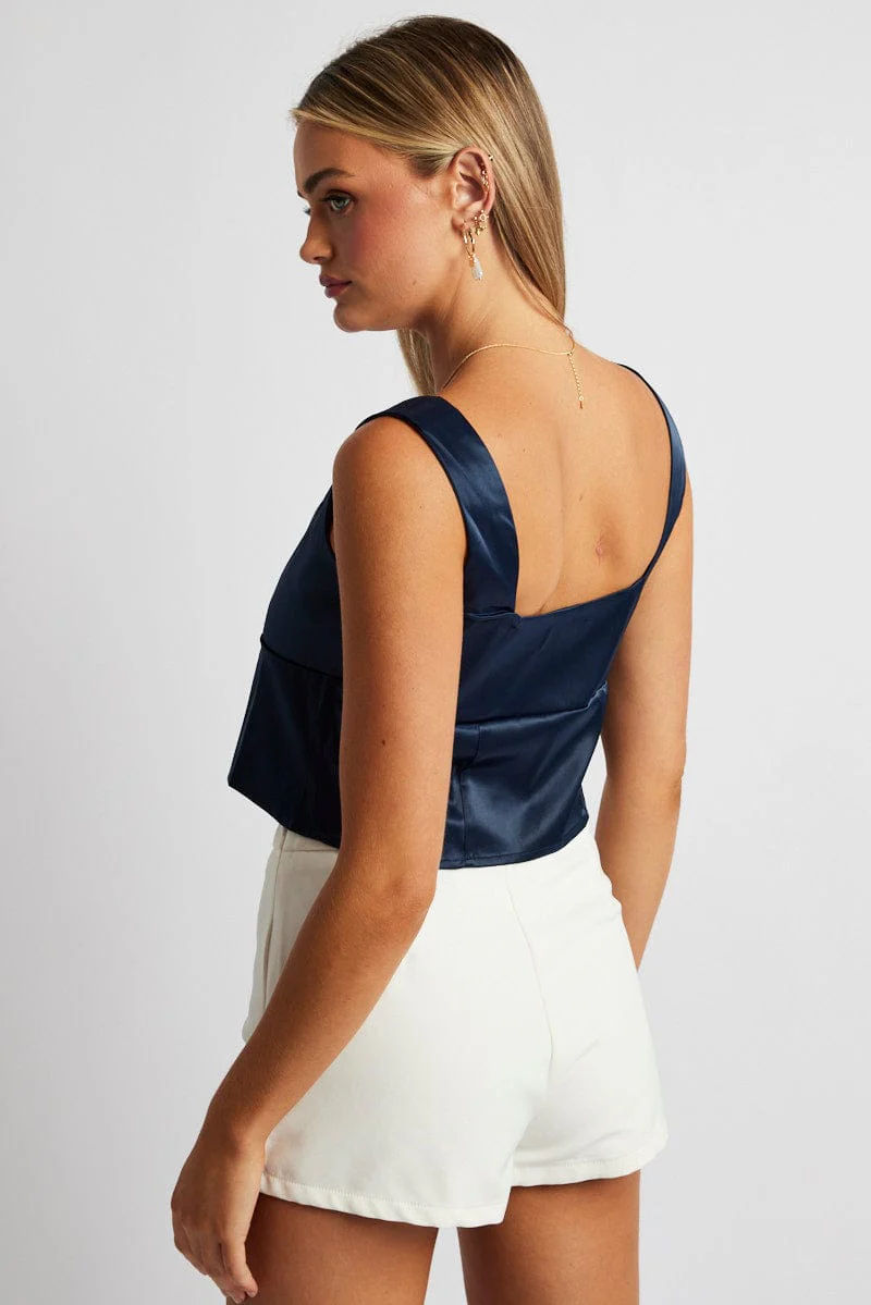 Blue Cami Top Sleeveless