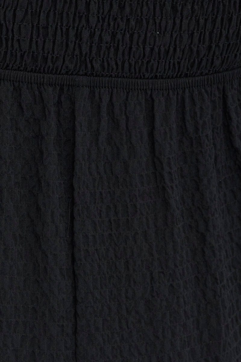 Black Midi Dress Short Sleeve Cut Out