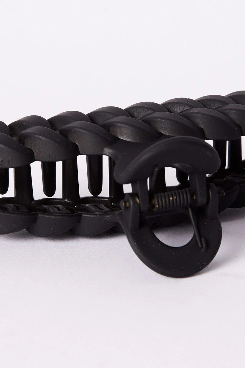 Black Lock Chain Shaped Hair Claw Clip
