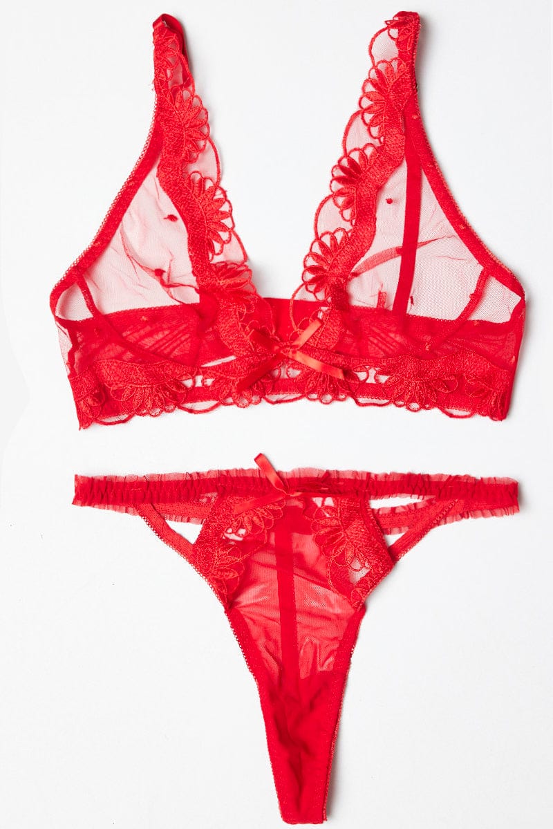 Red Lingerie Set