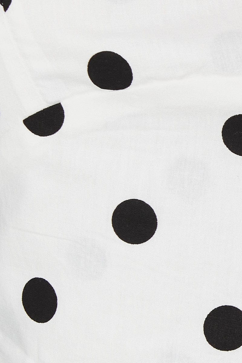 Polka Dot Crop Top Halter Tie Up