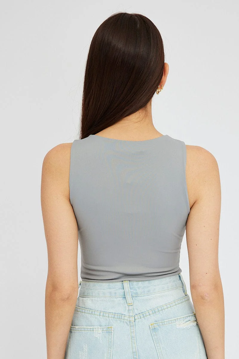 Grey Supersoft Bodysuit Sleeveless