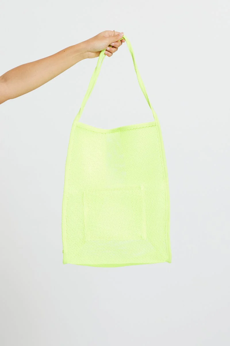 Yellow Mesh Tote Bag
