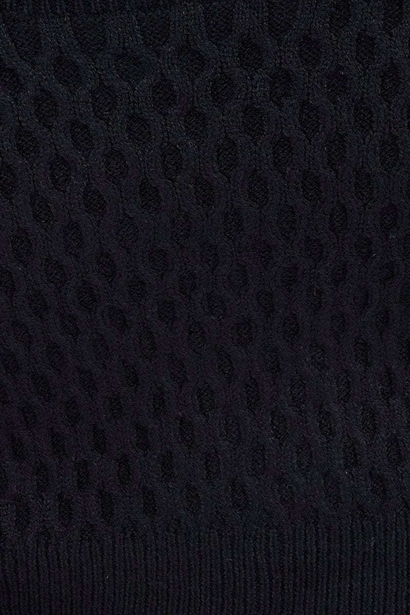 Black Cable Knit Shrug And Singlet Top Long Sleeve