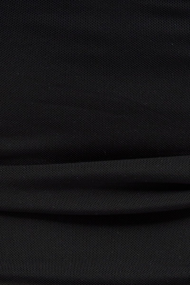 Black Mesh Singlet Top