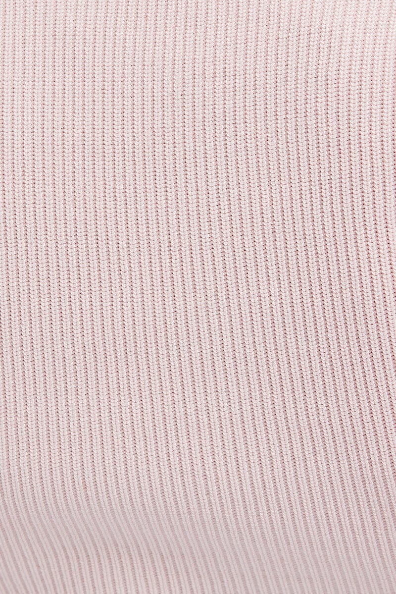 Pink Knit Top Long Sleeve Crop Sweetheart