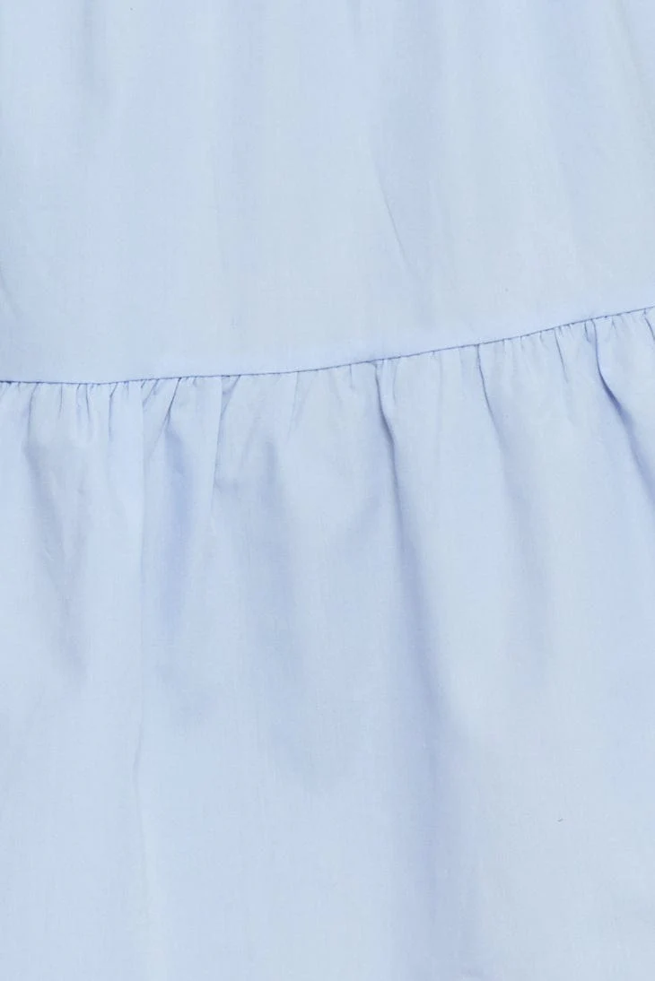 Blue A Line Dress Mini V Neck