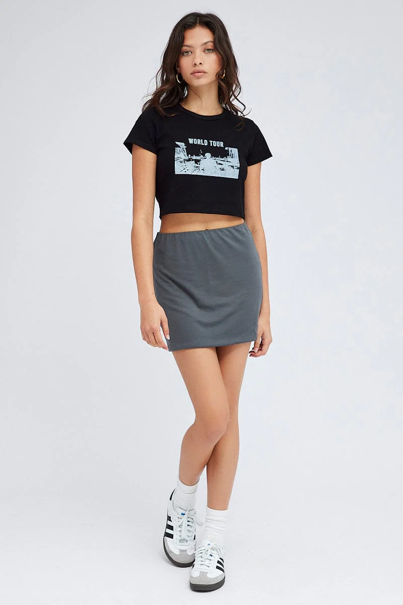 Grey Supersoft Mini Skirt