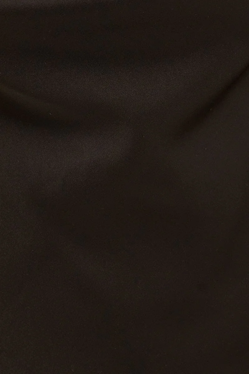 Black Cowl Neck Satin Bodysuit