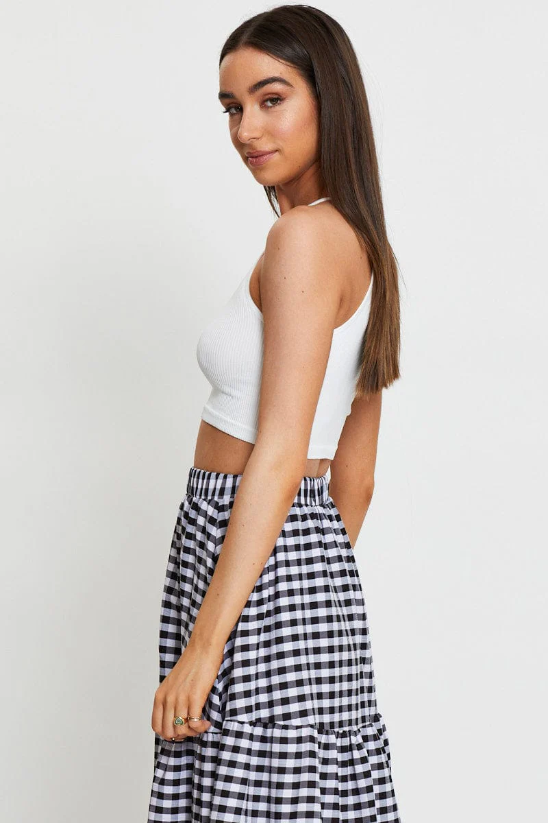 White Rib Top Seamless Crop