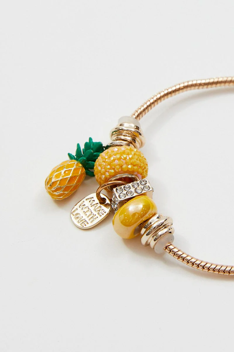 Yellow Charm Bracelet