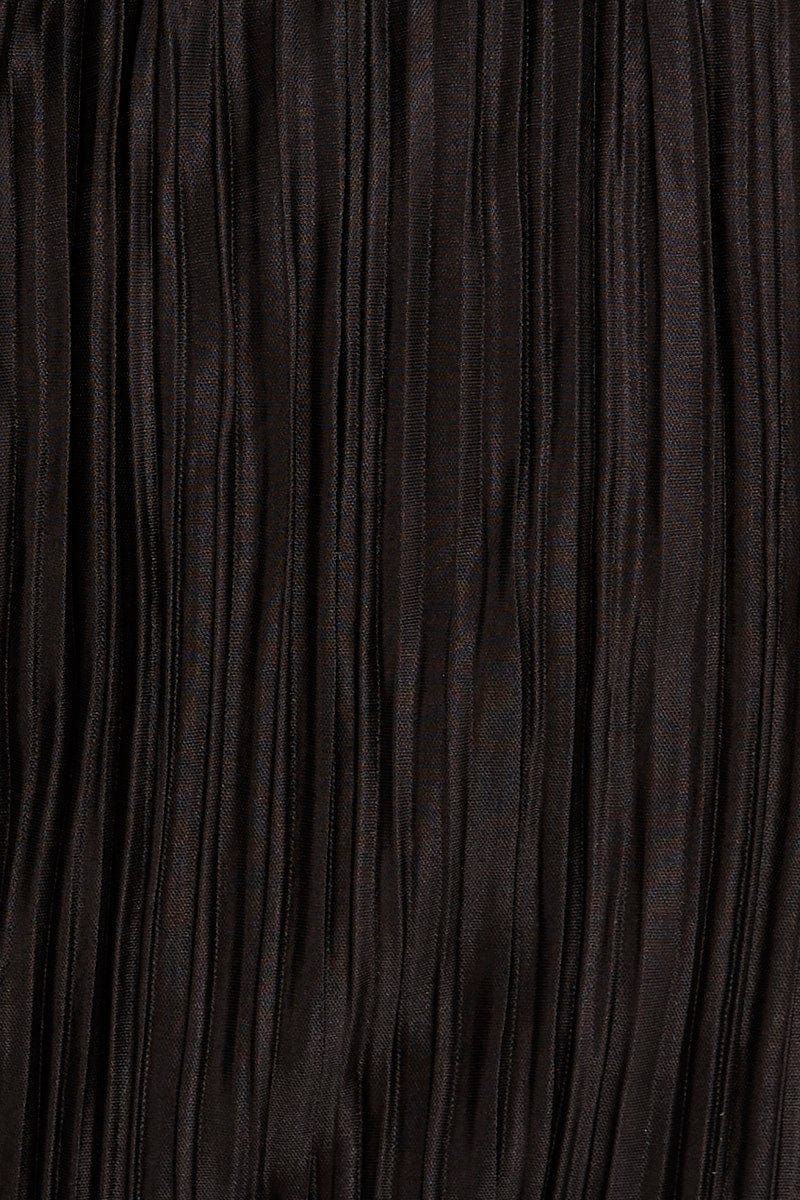 Black Plisse Singlet Sleeveless Crop Scoop Neck