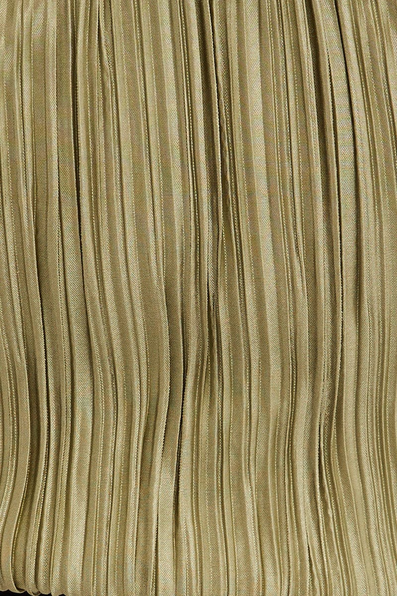 Green Plisse Cami Sleeveless Scoop Neck