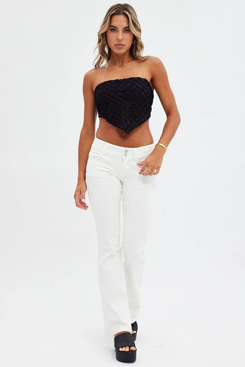White Flare Jeans Low Waist