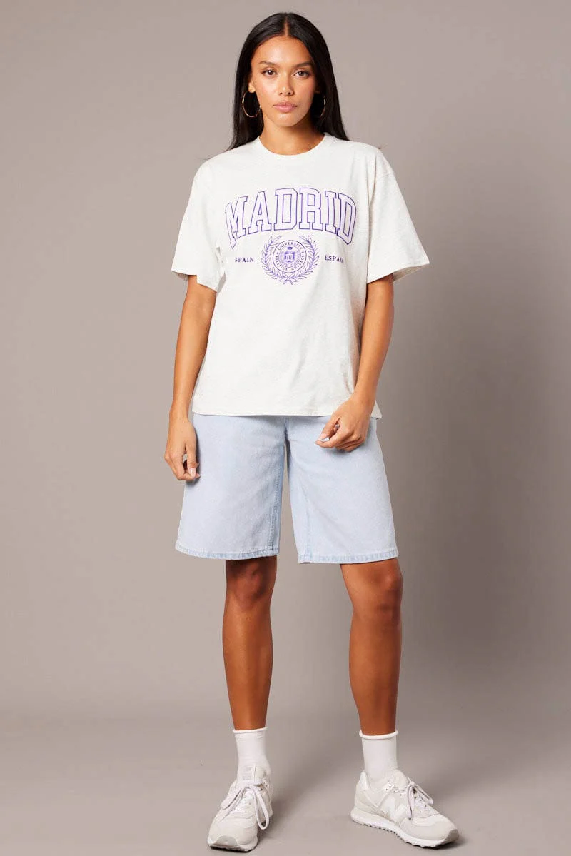 Grey Graphic Tee Short Sleeve