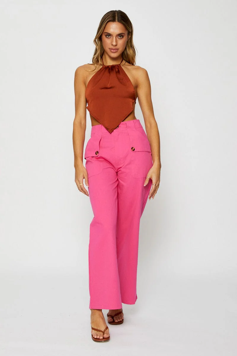Pink Wide Leg Pants