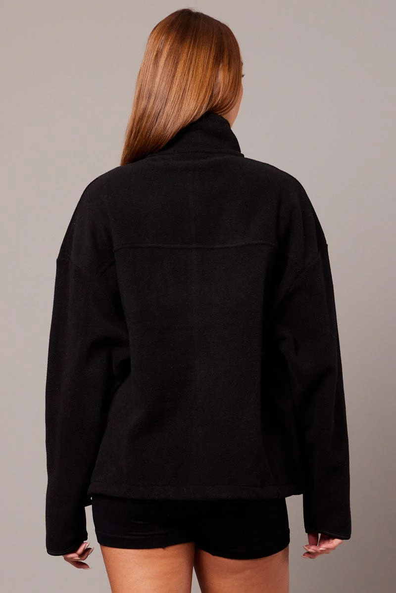 Black Jacket Long Sleeve Fleece