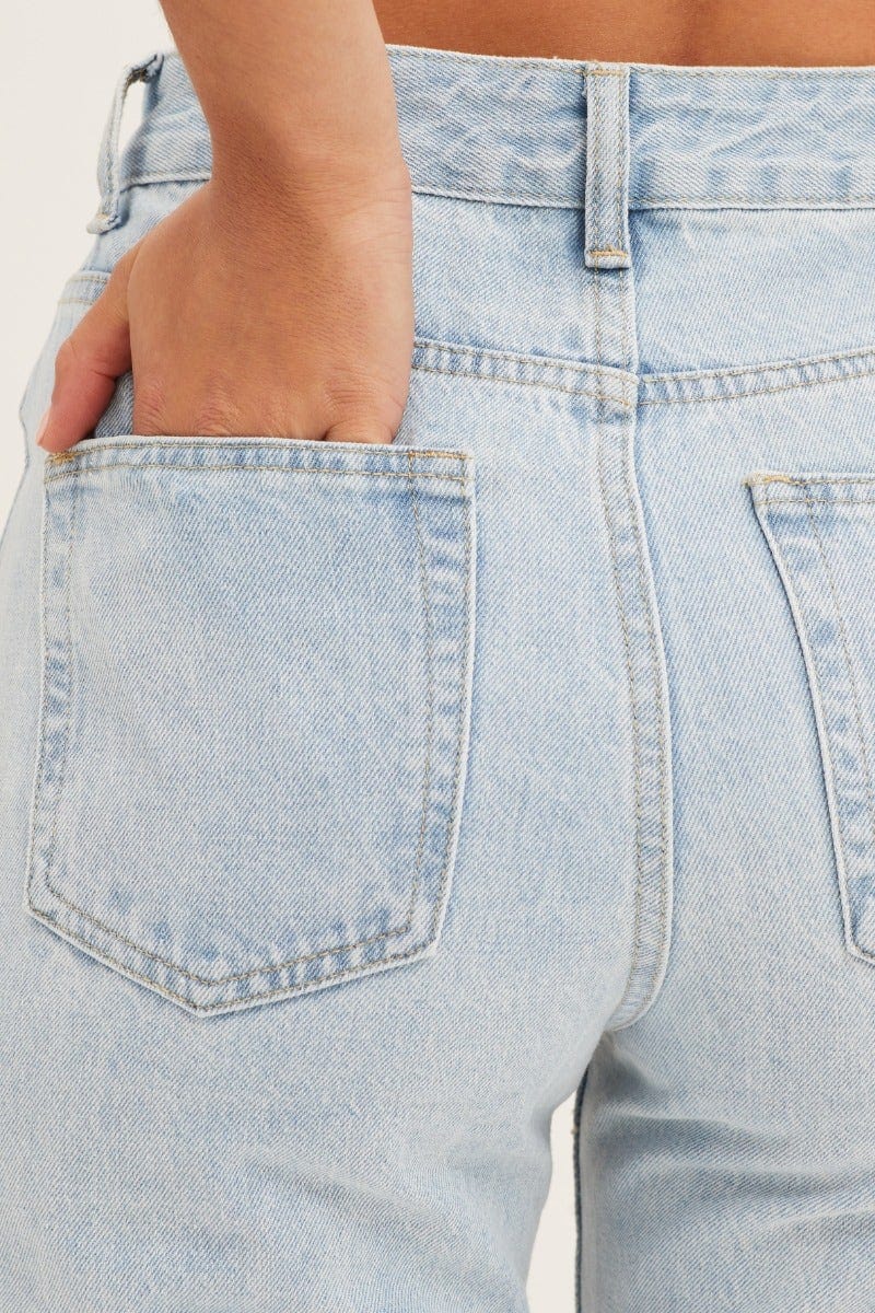 Blue High Rise Mom Denim Jeans