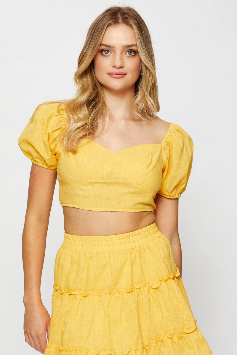 Orange Crop Top Short Sleeve