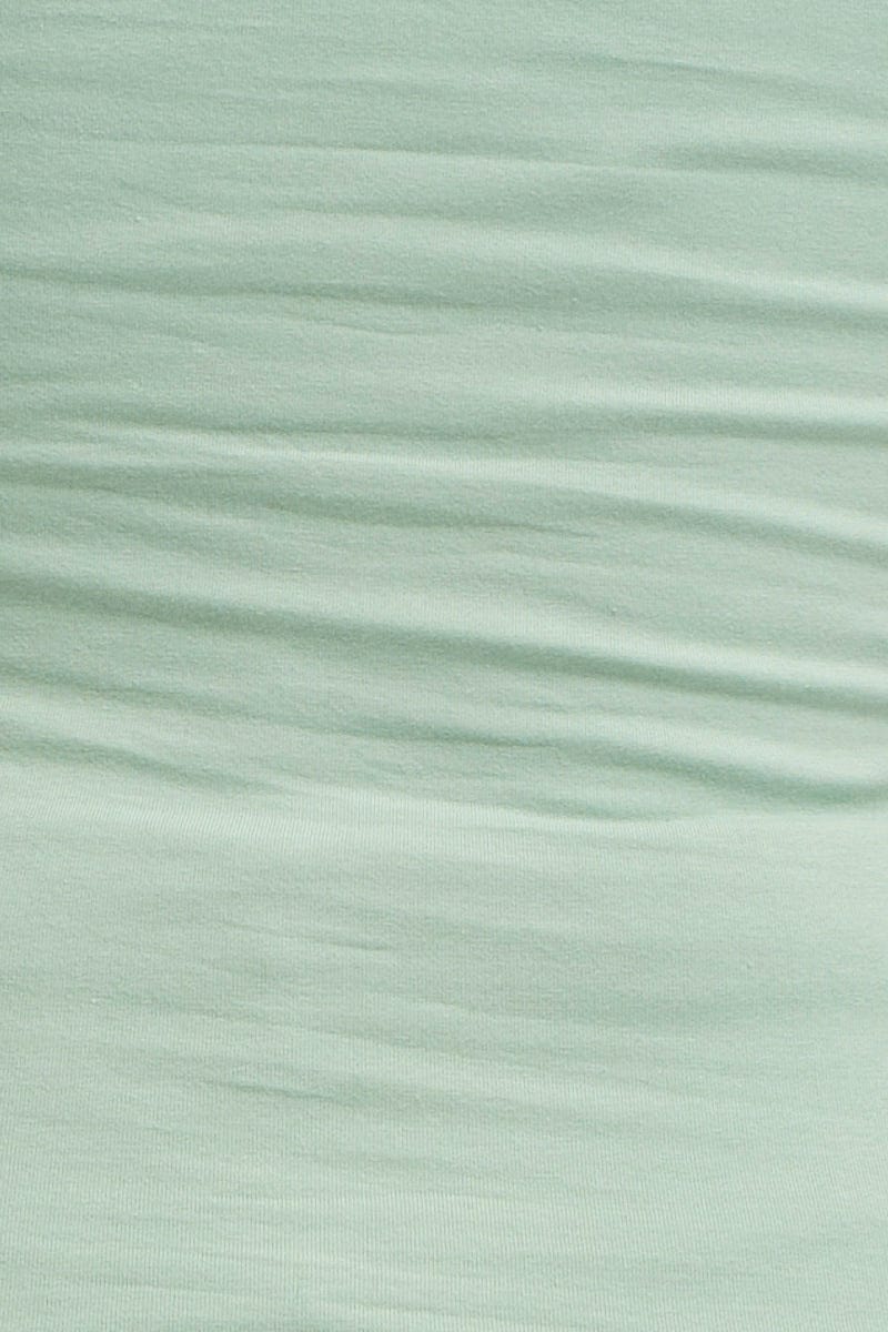 Green Singlet Top Sleeveless Cotton