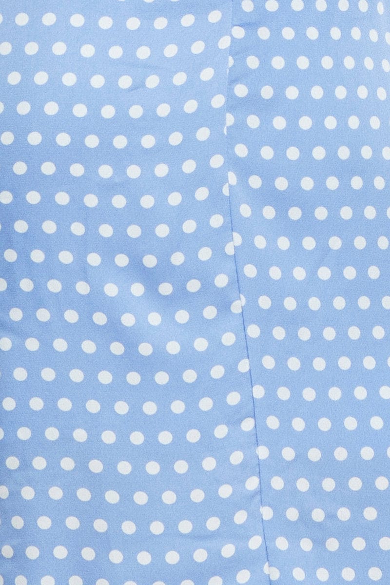 Polka Dot Midi Dress Sleeveless Evening