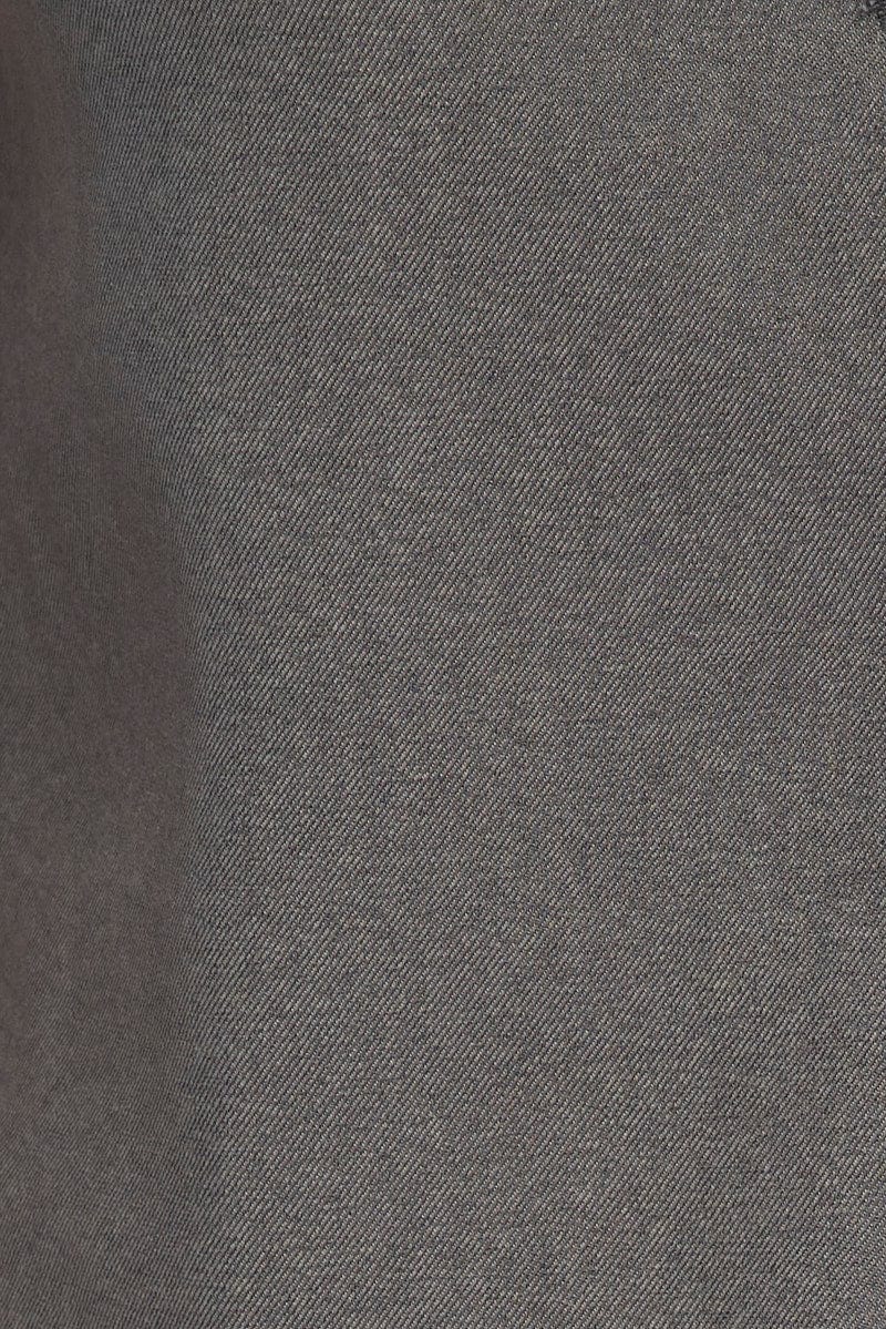 Grey Top Waistcost Sleeveless V Neck Button Up Relaxed