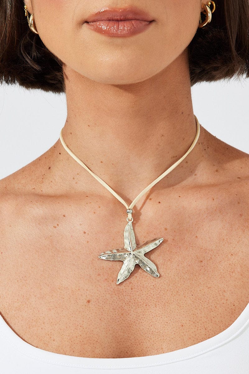 Silver Starfish Necklace