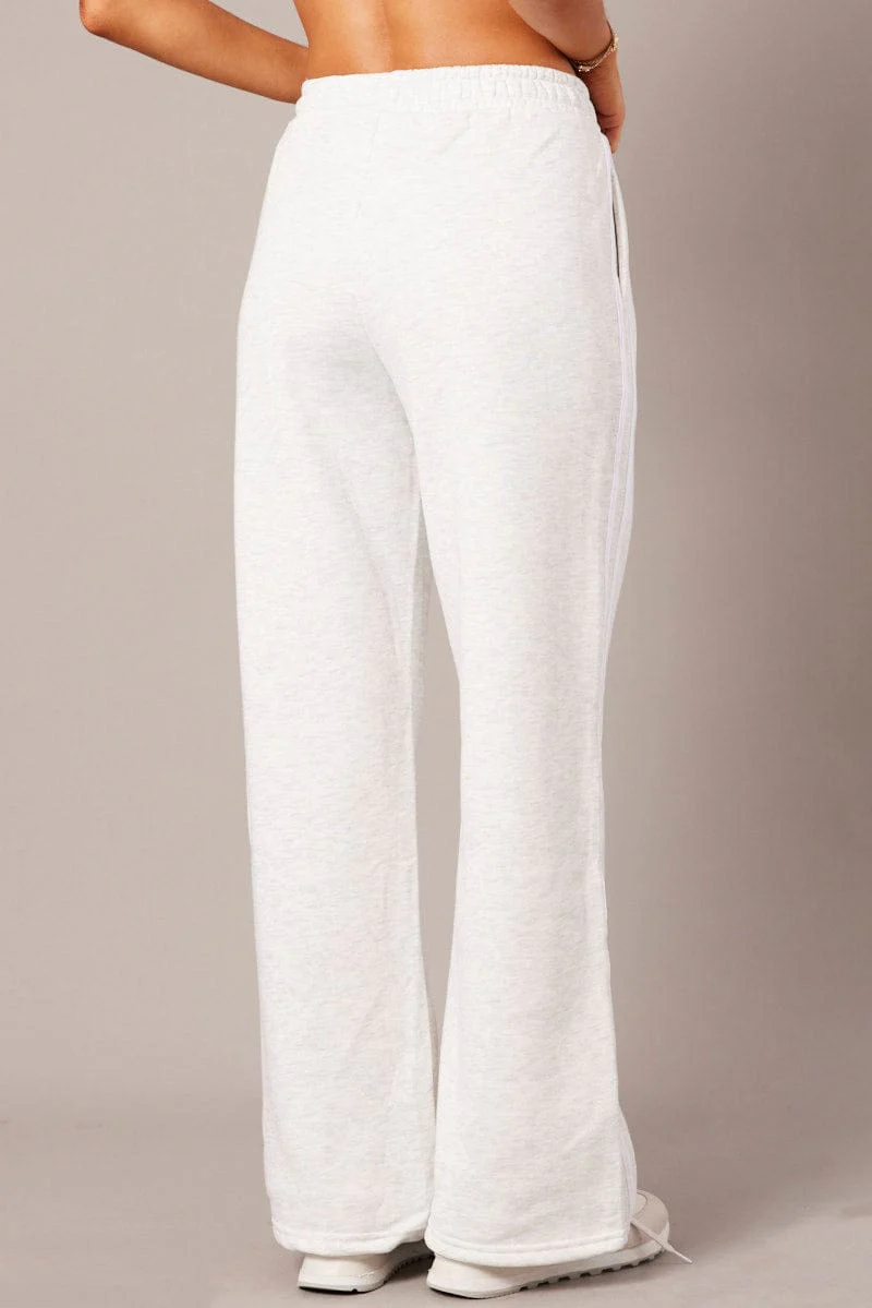 Grey Track Pants Wide Leg