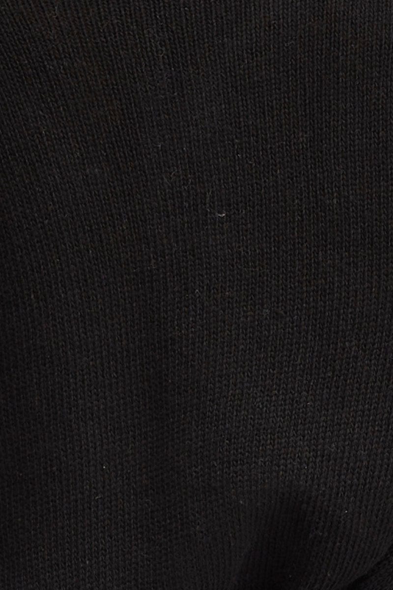 Black Wrap Dress Long Sleeve Mini Knit