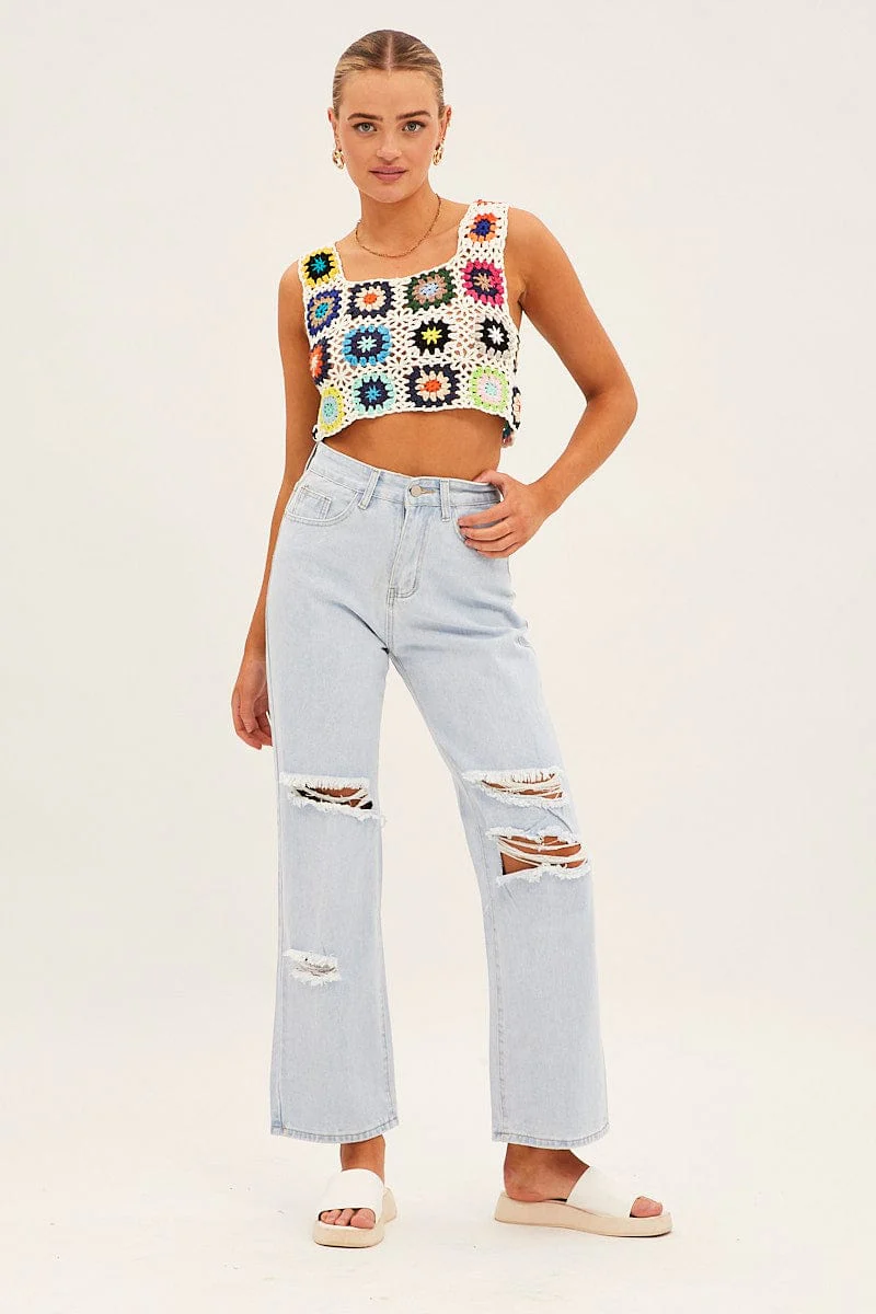 Blue Boyfriend Denim Jeans