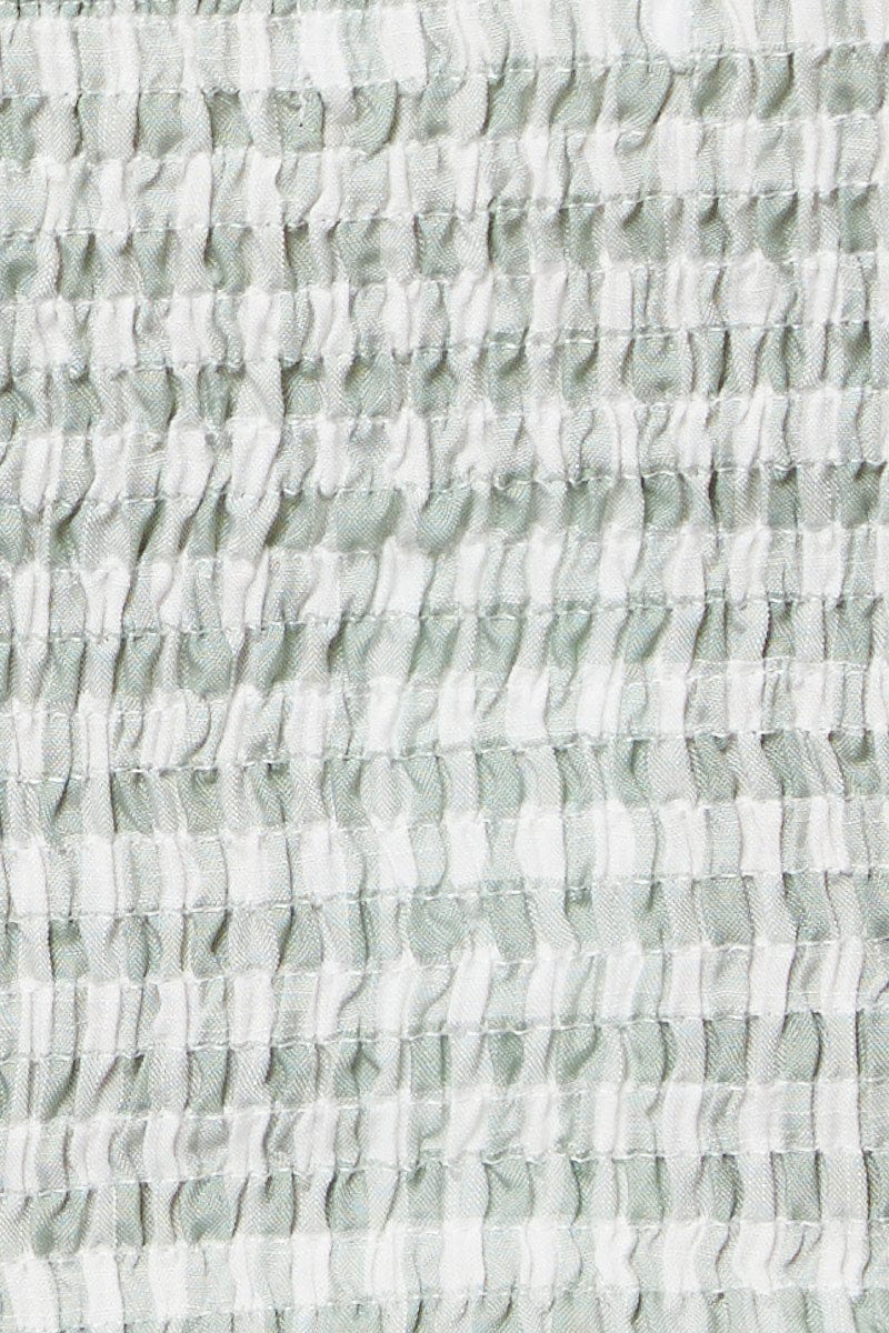 Check Crop Top Short Sleeve Tie Up