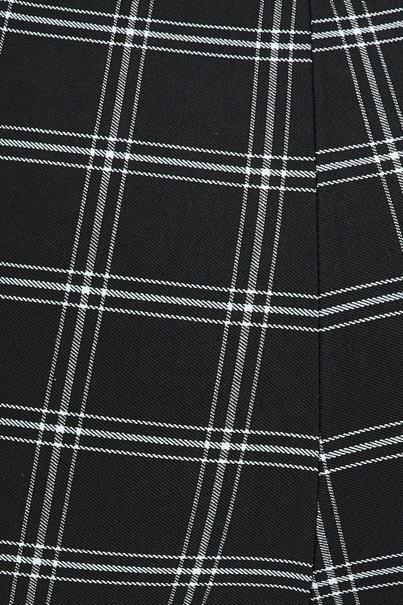 Black Check Leggings High Rise