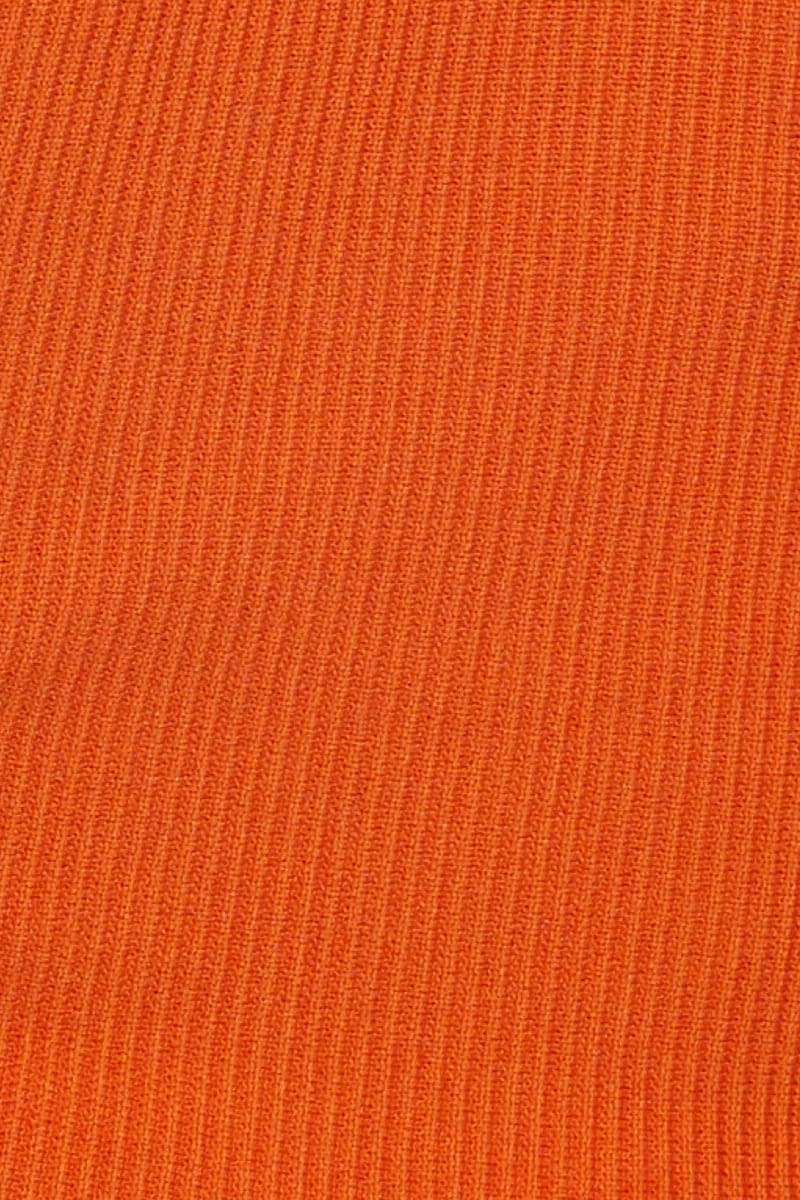 Orange Knit Top Sleeveless Halter