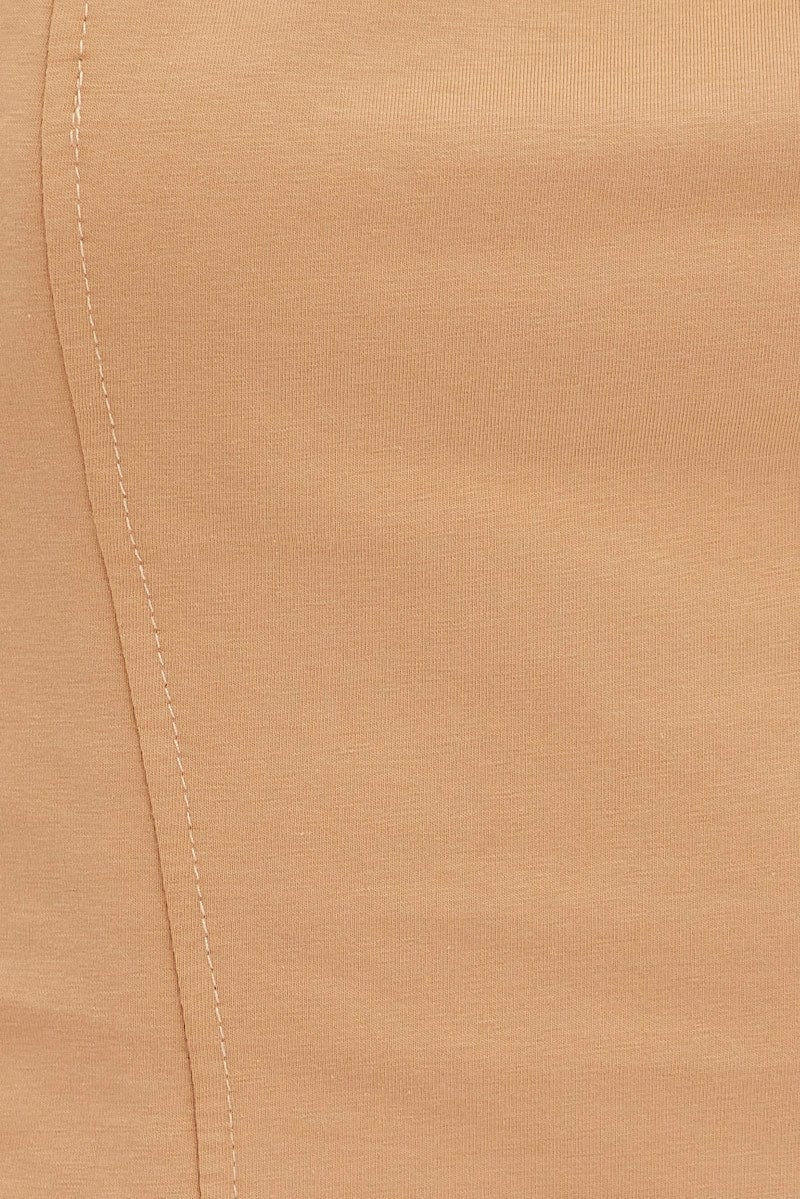 Beige Corset Bandeau Crop Top