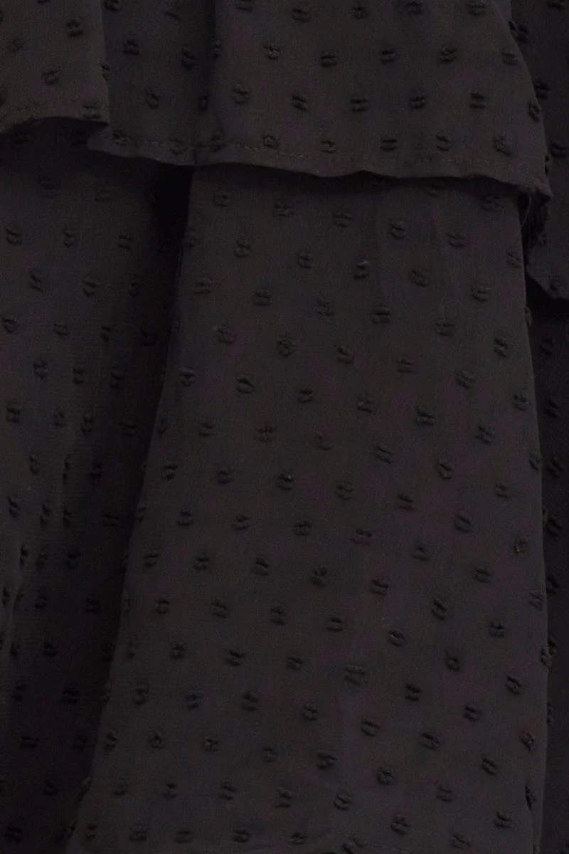 Black Tie Up Dress Long Sleeve Mini