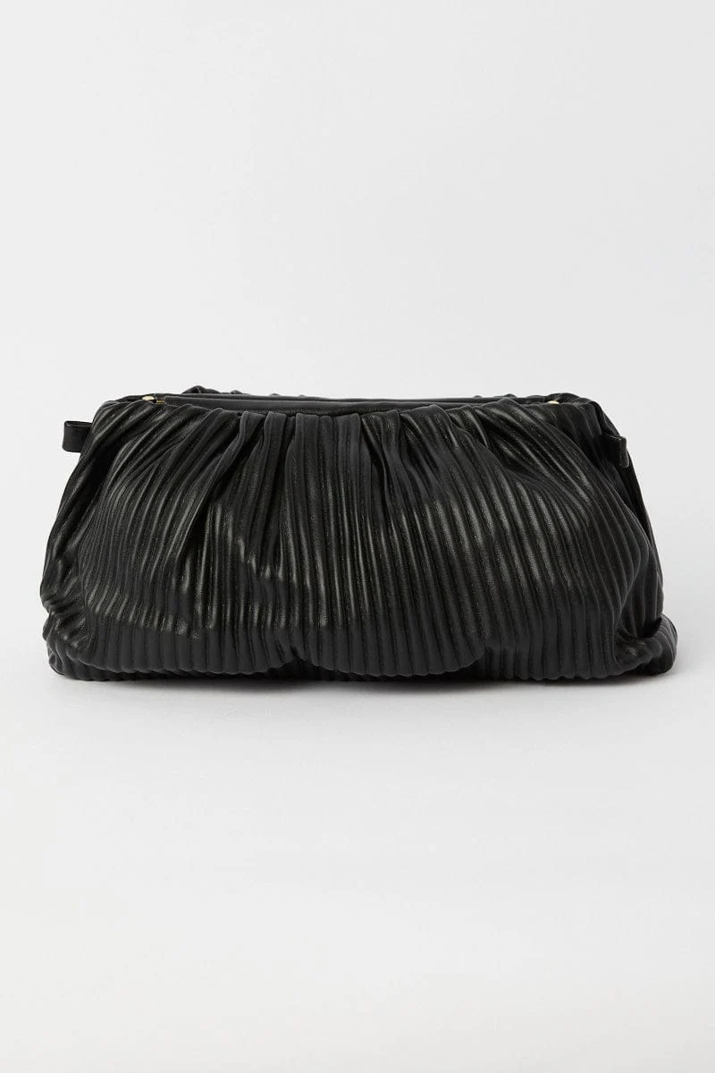 Black Ruched Crossbody Bag