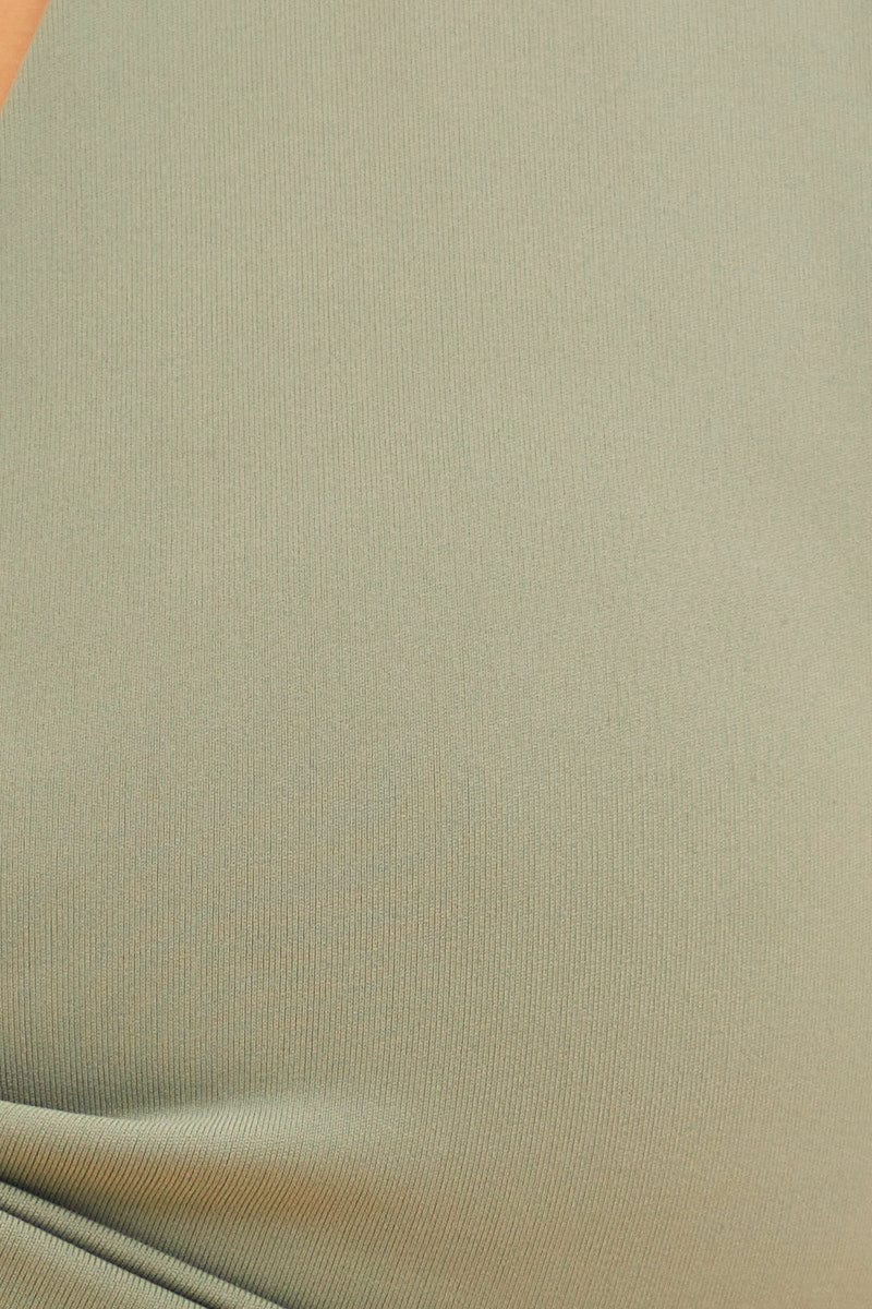 Green Sara Twist Front Active Bralette