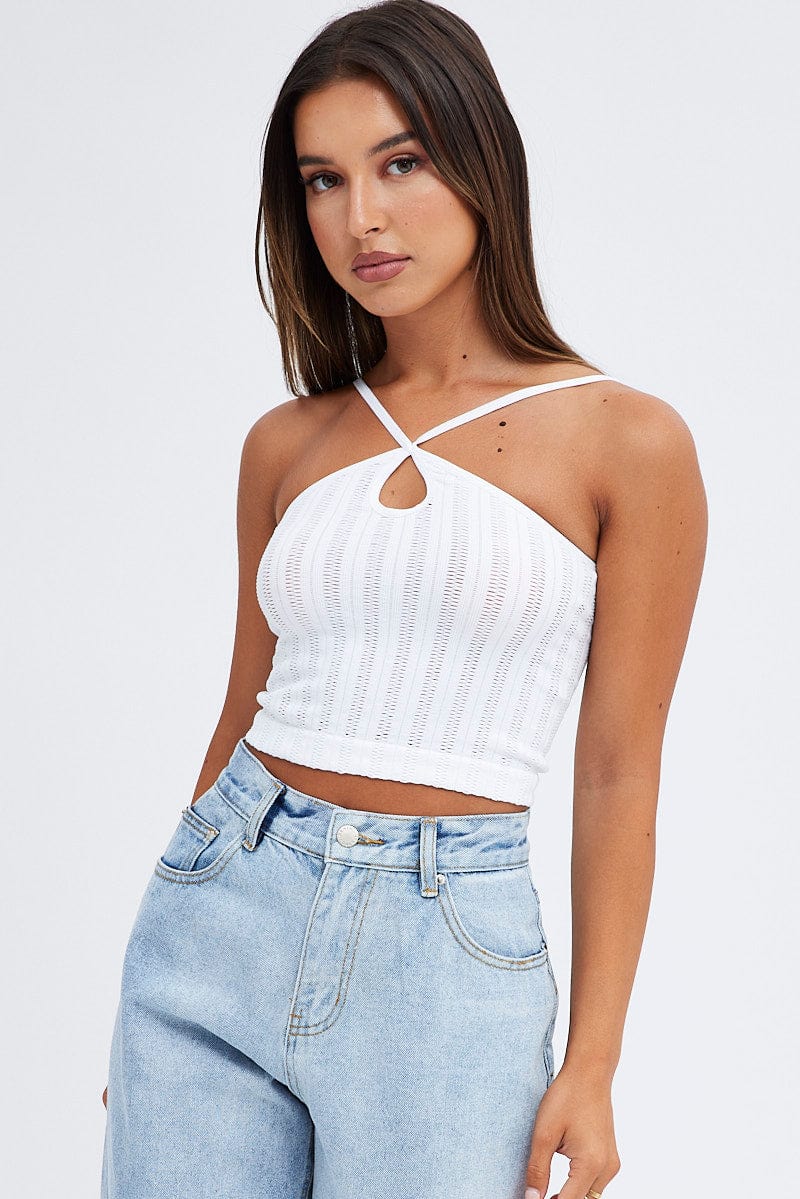 White Singlet Top Seamless