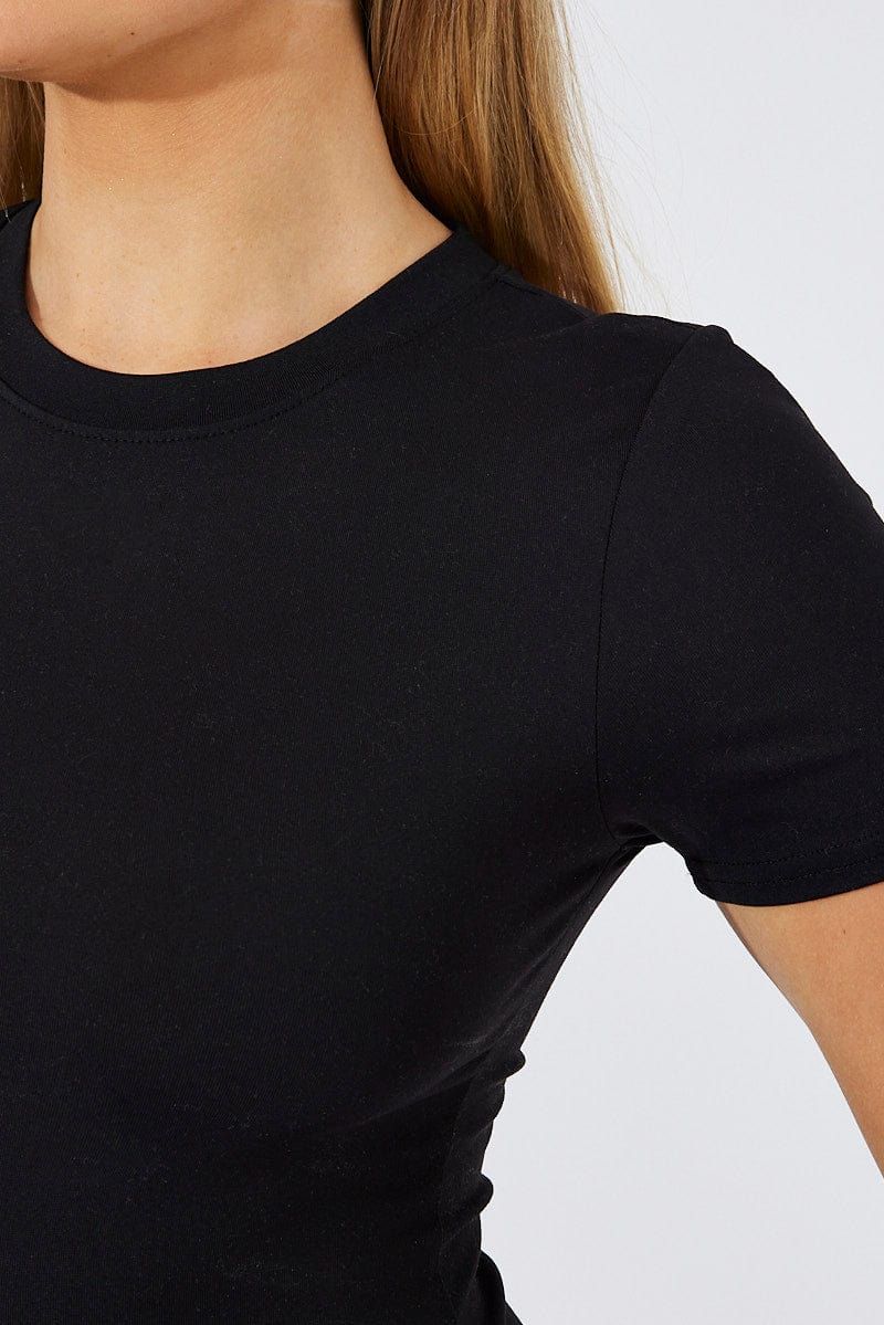 Black Bodysuit Short sleeve Crew neck Supersoft